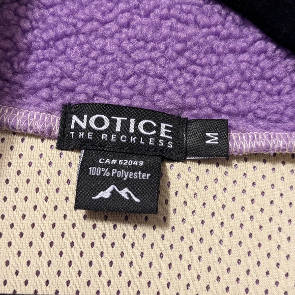 Notice the Reckless Half Zip Fleece Pullover Oversized Sweatshirt Sweater Size M - Picture 5 of 8